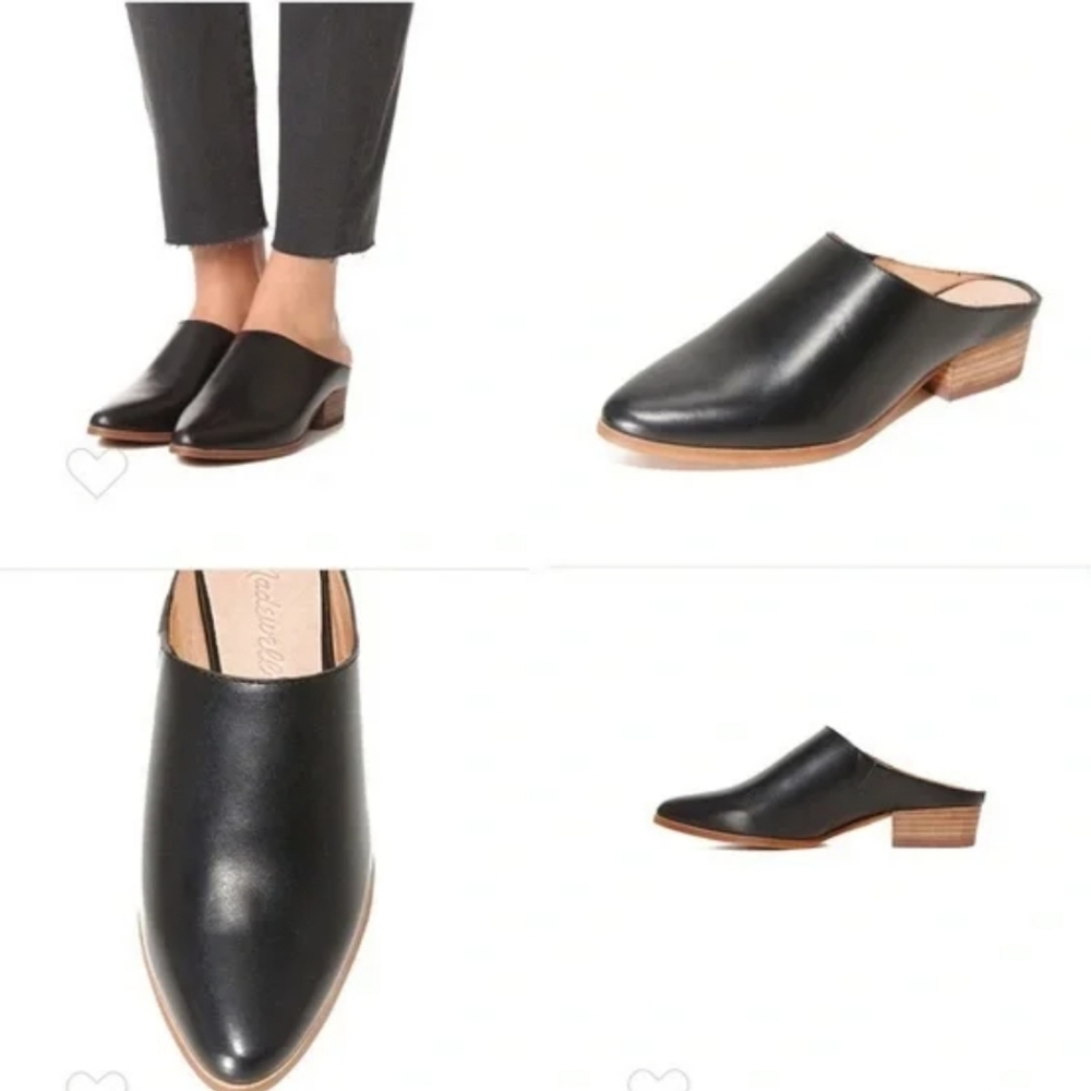 Madewell Womens Barlow Comfort Leather Pointed Toe Heels Mules shoes sz 10